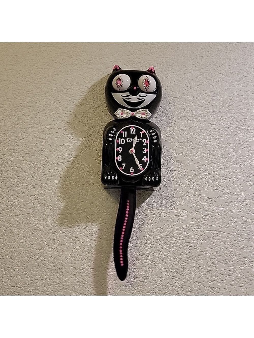 Jeweled Classic Black Kit-Cat Klock clock SUPER RARE - Picture 2 of 4